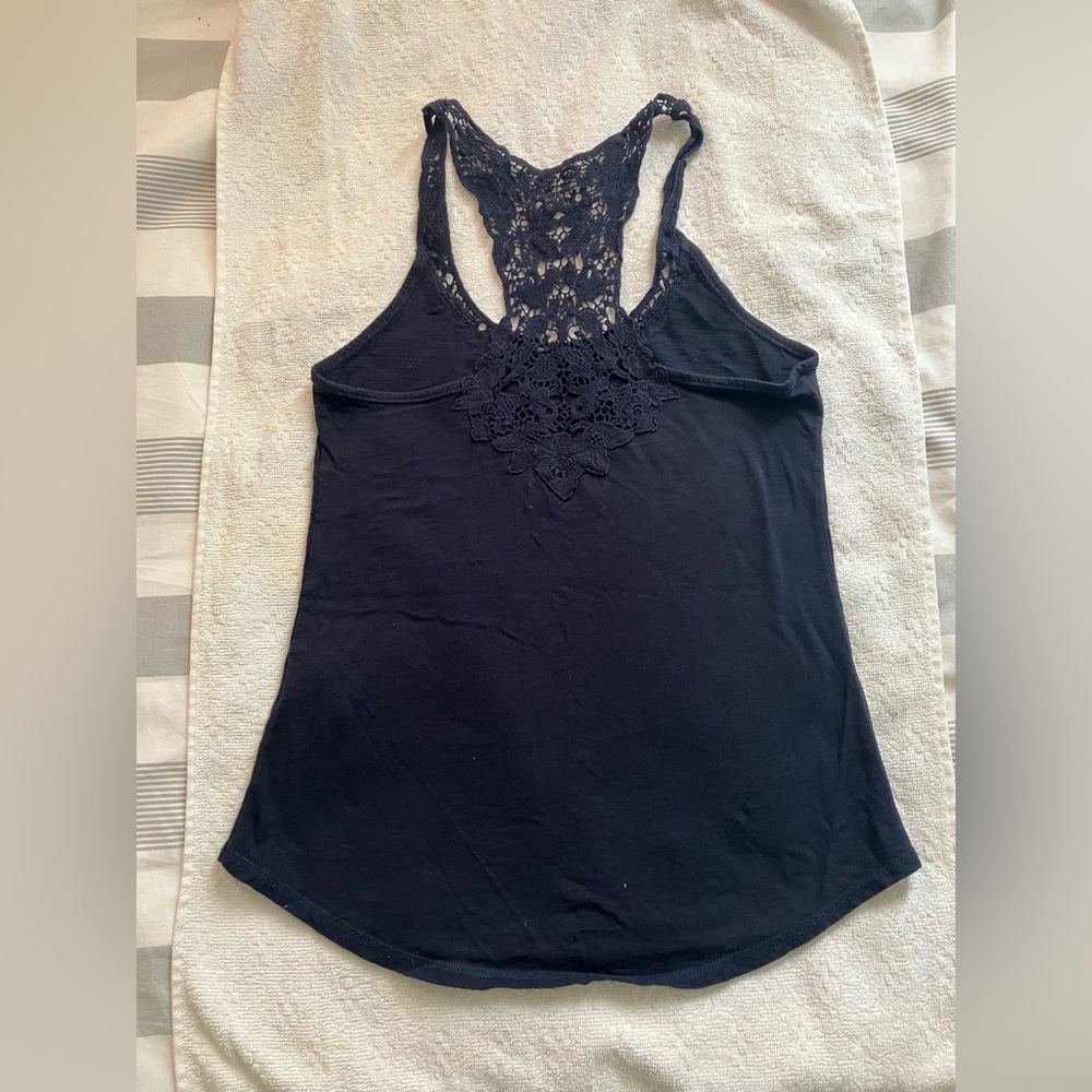 Abercrombie & Fitch Dark Blue Lace Detail Tank Top